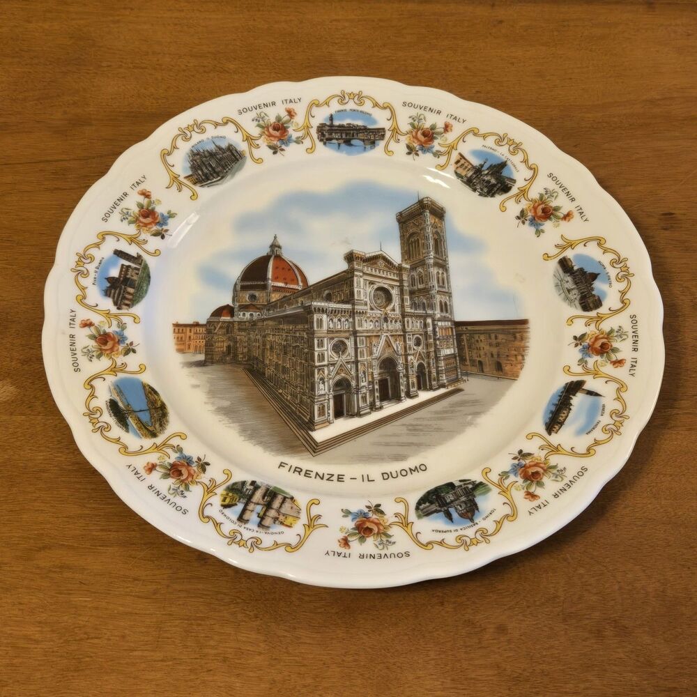 Antique Vtg Florence Italy il Duomo Souvenir Plate, Oscar Schaller, Bavaria